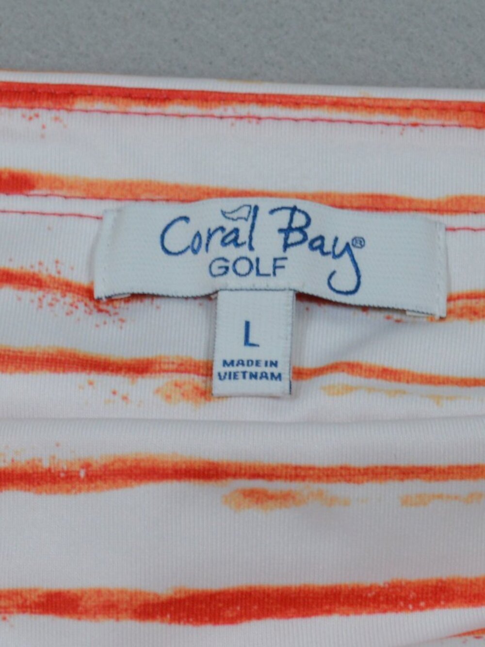 🍊⛳ Coral Bay Golf Skort Striped Orange White Skirt Shorts L - Picture 9 of 11